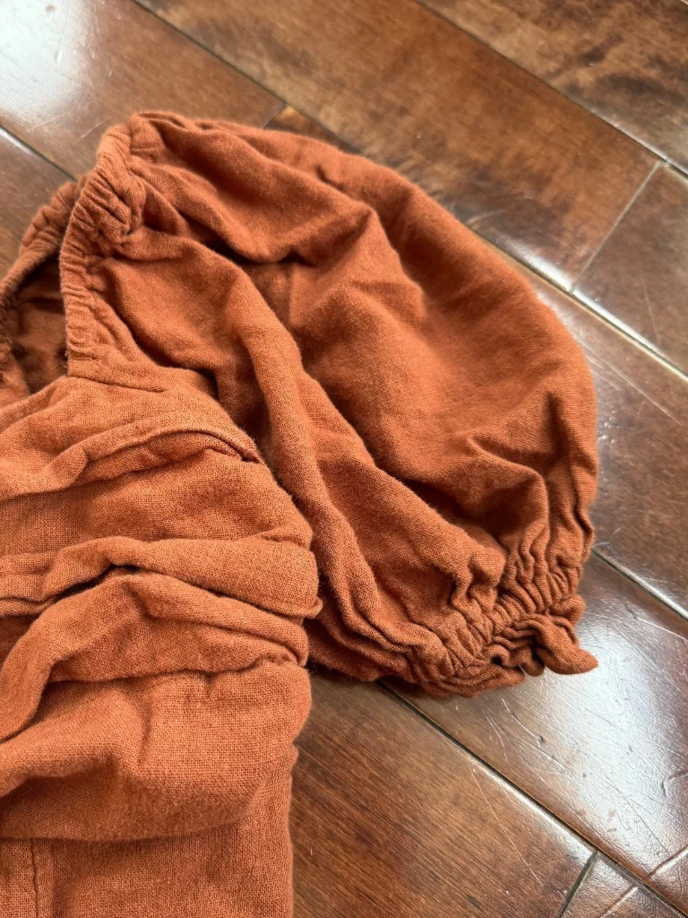 Abercrombie & Fitch Women’s Rust Brown Puff Sleeve Top Size Large